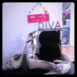 Snake SkinHeel Sandals